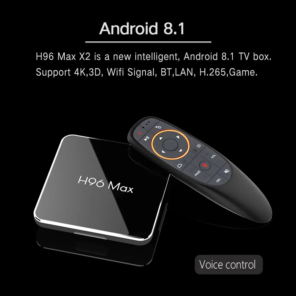 Android 8 1 tv box H96 Max X2 Smart Amlogic S905X2 4 Гб оперативной памяти 64 встроенной 4G и Wi-Fi 5 ГГц Bluetooth