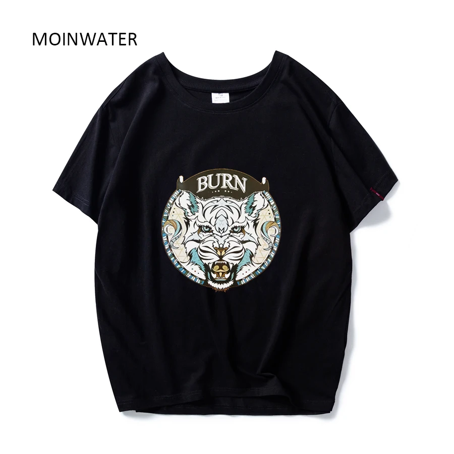 Футболка MOINWATER Женская хлопковая повседневный топ с коротким рукавом белый и