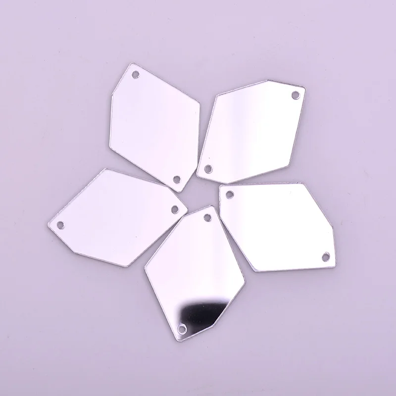 24x34mm JUNAO 20шт смешанные размеры пришить прозрачное зеркало Стразы Серебряная аппликация Flatback Акриловые драгоценные камни для пришивания страз хрустальные камни для платья - Цвет: 24x34mm