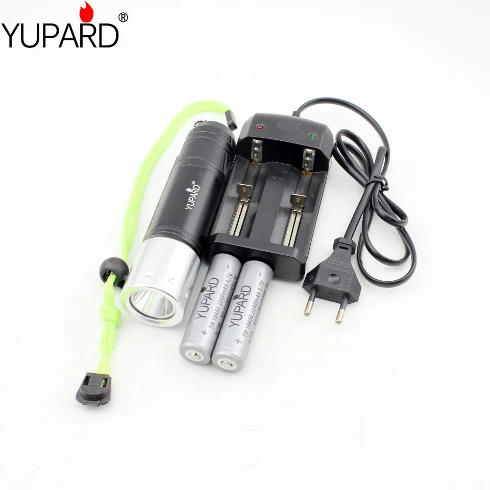 YUPARD diver XM L2 T6 LED Белый Желтый 60 м водонепроницаемый фонарик подводная лампа +