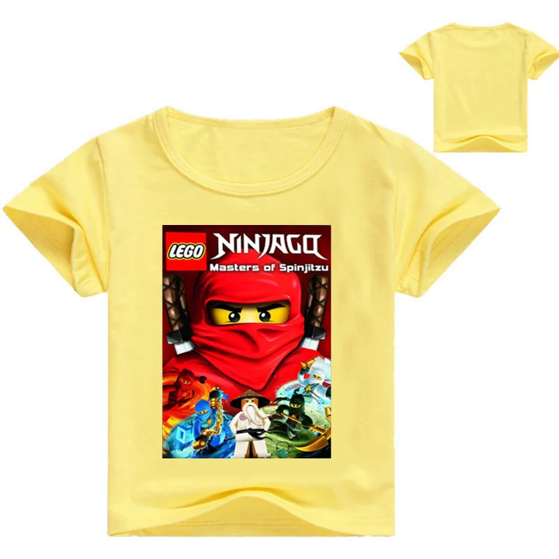 Детская летняя футболка новинка 2018 Ninjago унисекс для мальчиков и девочек топы с