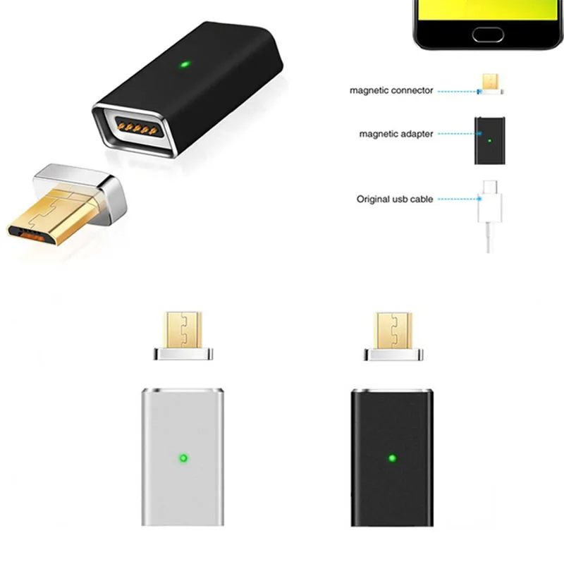 Адаптер зарядный магнитный с разъемом Micro USB на Type C/Lightning/Micro USB|Переходники и