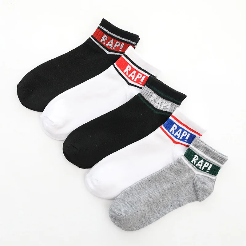 Letter6 Socks Мужские хлопковые носки в полоску с буквенным принтом, спортивные носки, лето-осень, новые мужские повседневные дышащие мягкие мужские носки в стиле Харадзюку, Meias - Цвет: Letter6 Socks