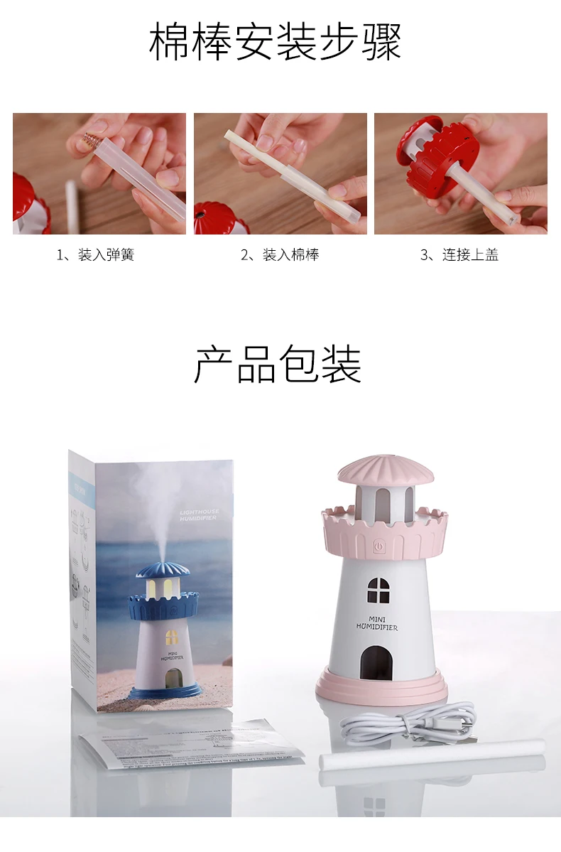 150 мл лампа увлажнитель воздуха Lighthouse USB Led воздушный диффузор очиститель распылитель башня эфирное масло диффузор для дома difusor de aroma