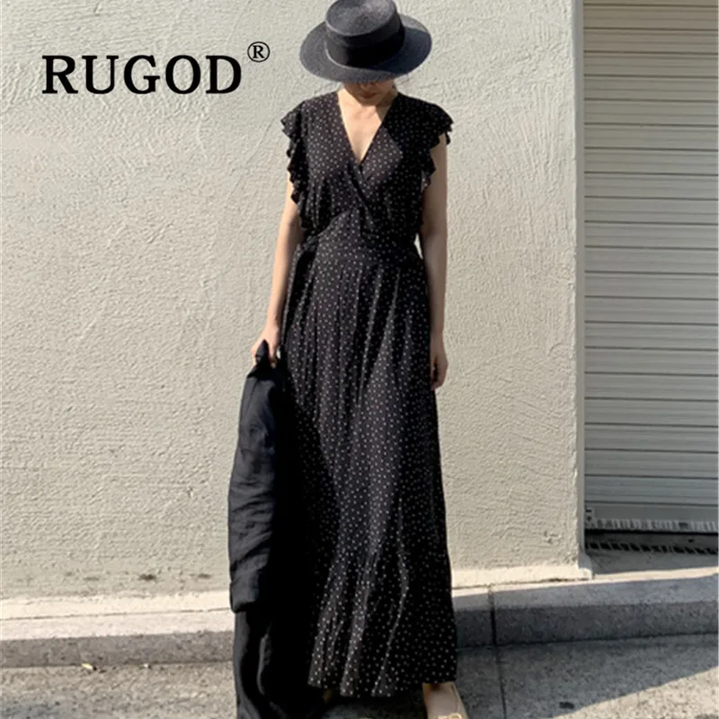 Женское винтажное платье макси RUGOD летние вечерние платья в горошек с