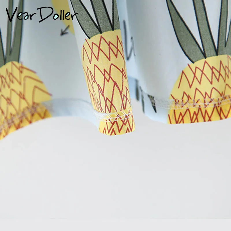 Veardoller Kids Girls Dress 2019 New Summer Cute Pineapple Pattern Sleeveless Baby Clothing with Hat | Детская одежда и обувь