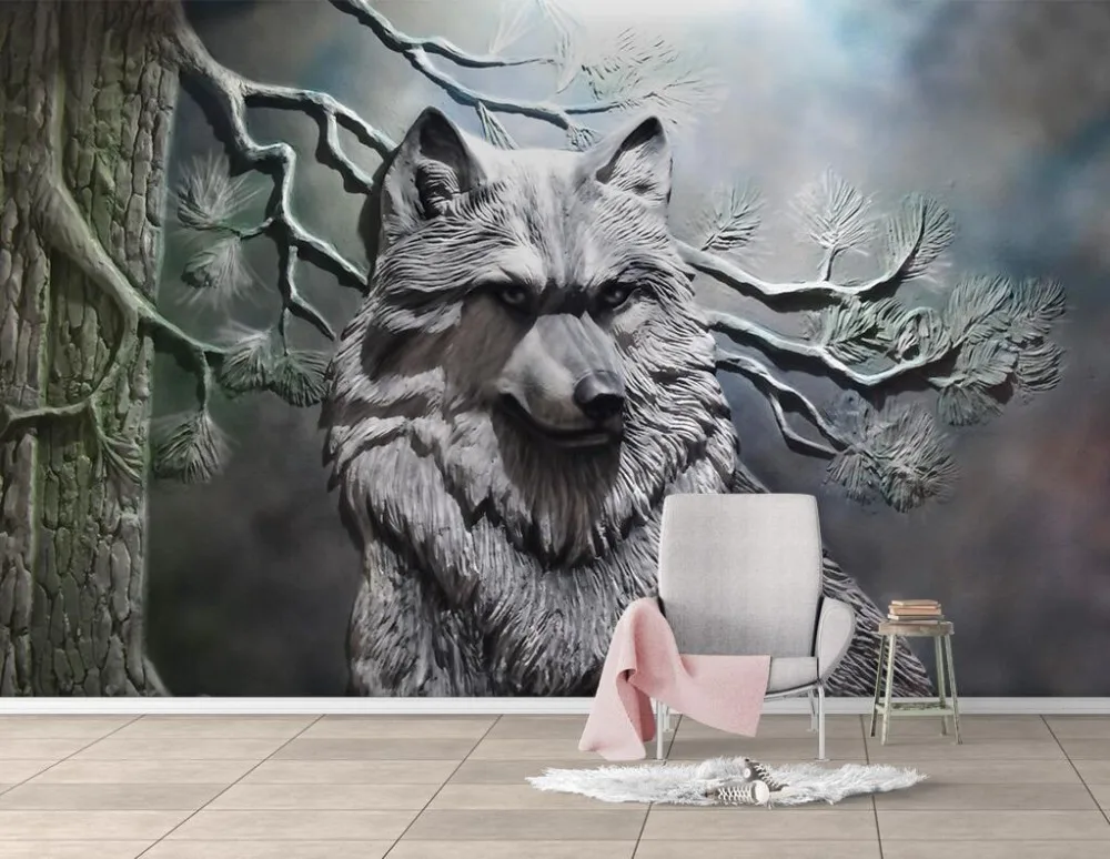 Beibehang papel де parede 3d Снежная группа волк фотообои обои гостиная кафе спальня гостиная обои 3D полы