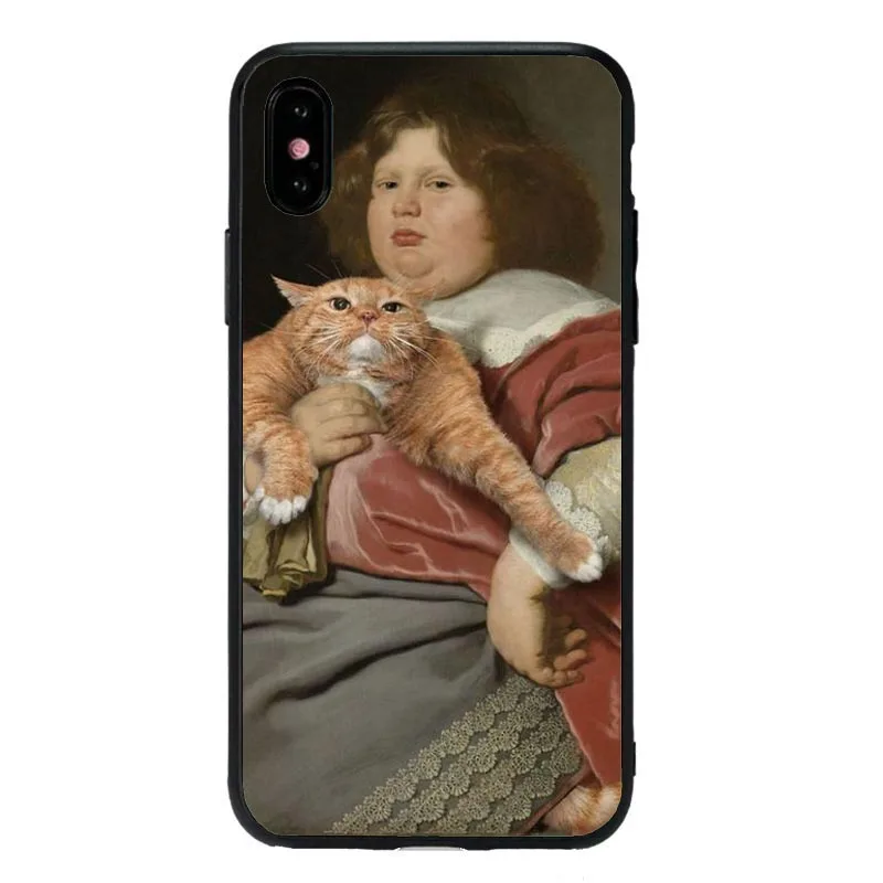 Забавный Pat Cat художественная эстетика живопись Силиконовый ТПУ чехол для
