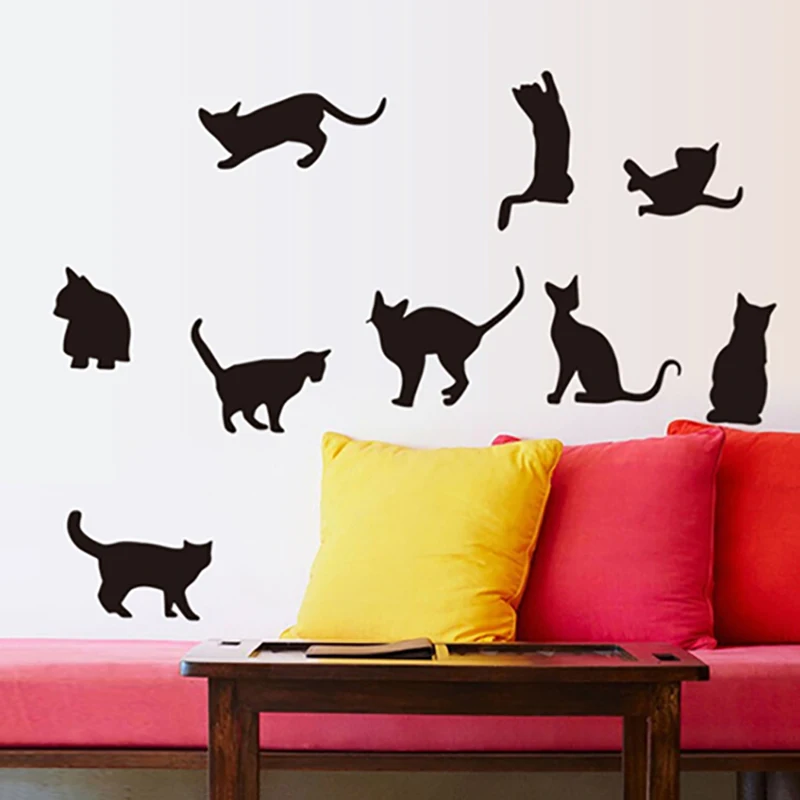 Наклейки на стену Nine Cats для домашнего офиса DIY прекрасный художественный Декор