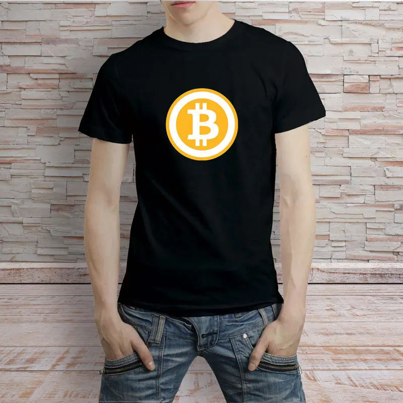 Bitcoin Crypto цифровой логотип Футболка Для мужчин тройник 2018 брендовая одежда
