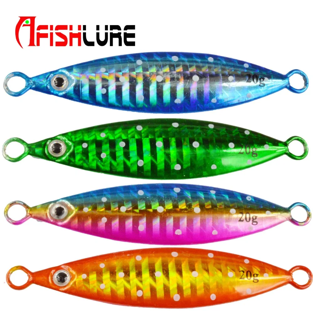 

Afishlure 4pcs/lot Lead Fish Slow sinking lead jig 20g/40g/60g/80g/100g/150g/200g Fishing Lure Sea Fishing Metal plate lure