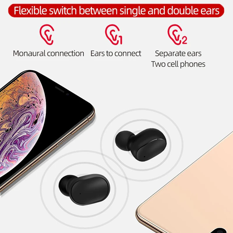 wireless earphones gaming headset bluetooth headphones sports noise cancelling earbuds hifi earphone with microphone | Электроника