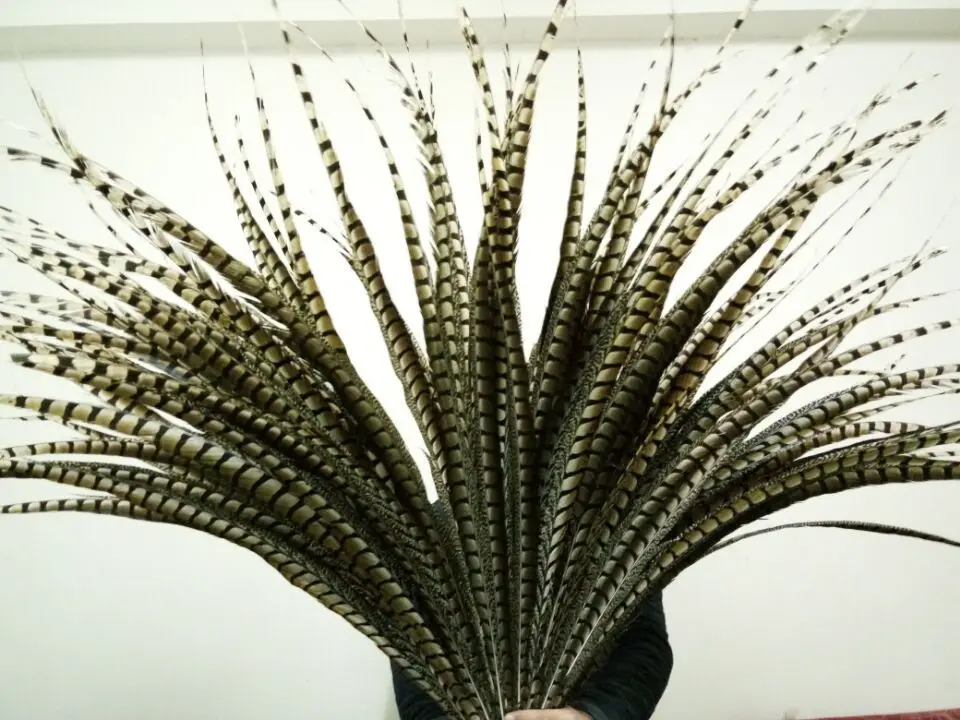 

Wholesale perfect 50pcs original natural Lady Amherst Pheasant Feather 36-40inch/90-100cm Decorative diy Performance Accessorie