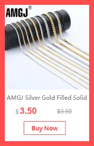 AMGJ 4 Style Stainless Steel Gold Color Round Ball Pendant Necklace Link Chain Necklace Fashion Jewelry for Women or Men