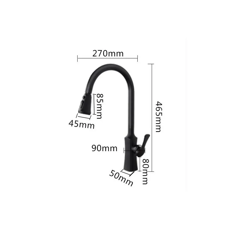 Newly Arrived Pull Out Kitchen Faucet black Sink Mixer Tap 360 degree rotation kitchen mixer taps | Обустройство дома