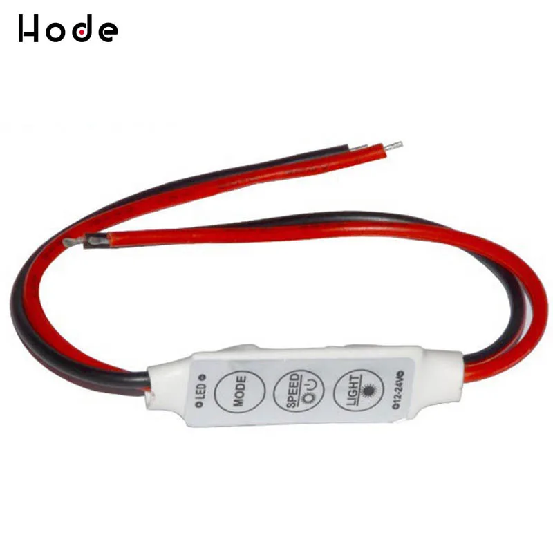 DC 12V 3 ключа Мини один Цвет LED диммер контроллер для SMD 5050 2835 3528 5730 5630 Светодиодные