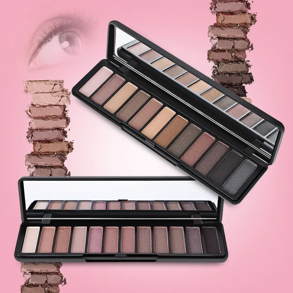 POPFEEL матовые тени для век Палитра телесный 12 цветов maquillage paleta de sombra Новое поступление Красота Женщины подарок дымчатый/теплый цвет