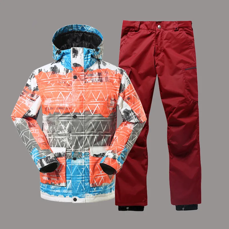 Мужской лыжный костюм GSOU ветрозащитная водонепроницаемая верхняя спортивная