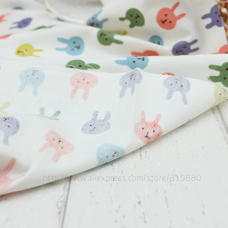 Хлопковая ткань с принтом кролика Лоскутные материалы для шитья стеганое одеяло