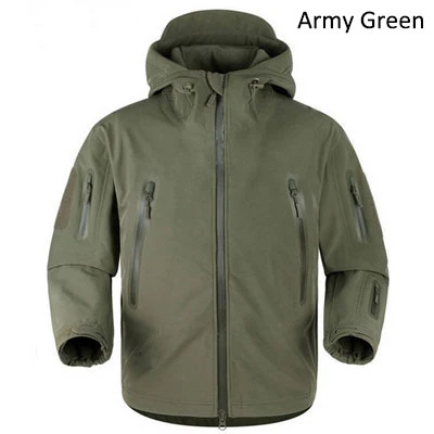 Army Green Для мужчин флис тактическая куртка Softshell Пеший Туризм куртка ветрозащитный Охота Куртки Рыбалка Спорт на открытом - Цвет: Army Green