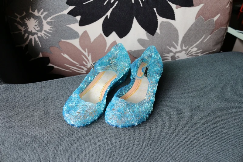 LSK Высококачественные блестящие туфли Эльзы для девочек сандалии вечеринок