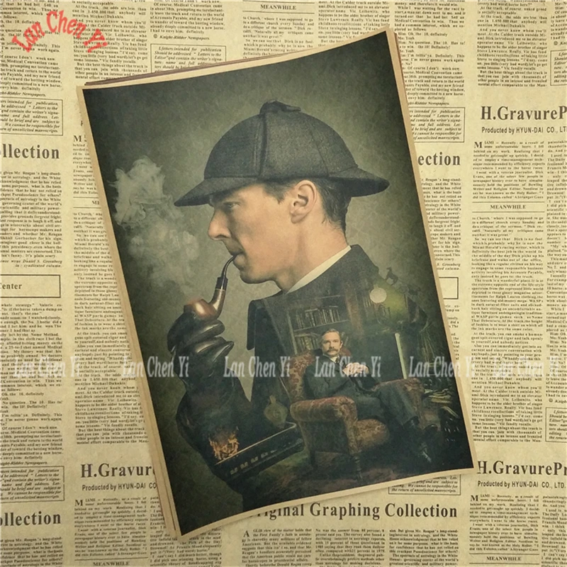 Sherlock Vintage Kraft Paper Poster Wall Stickers For Living Room Home Decoration | Дом и сад