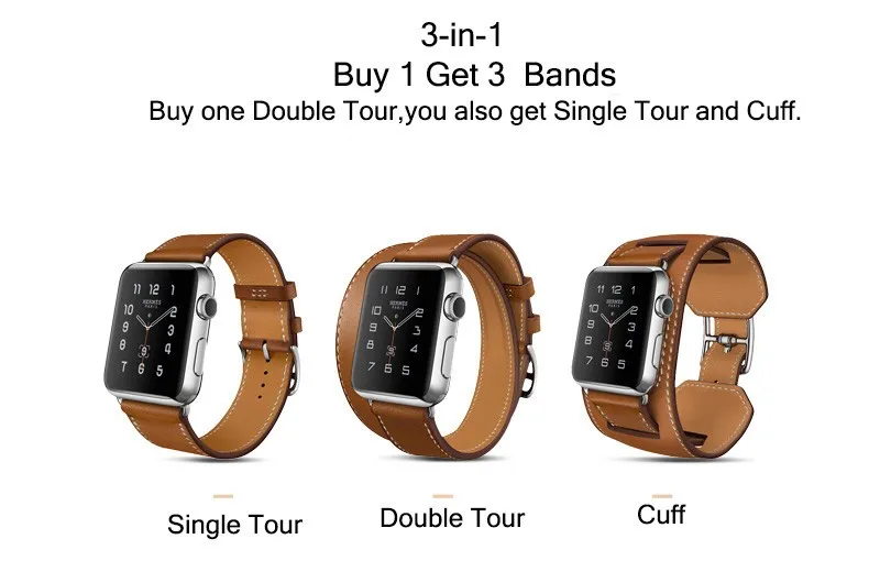 4 цвет Манжеты/Одноместный/Двухместный Тур обертывания для apple watch band очень долго