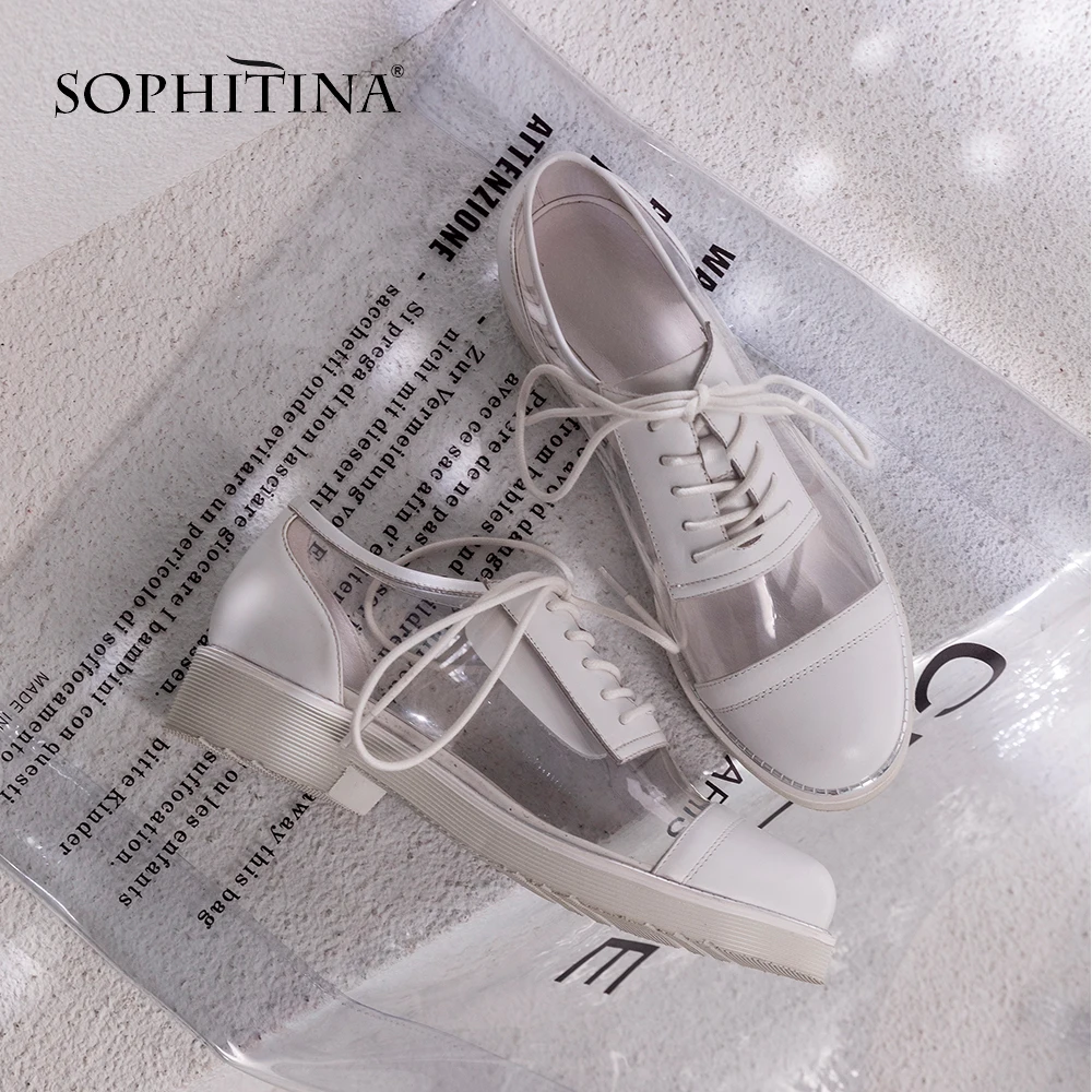 SOPHITINA/высококачественные женские туфли из натуральной кожи на плоской подошве