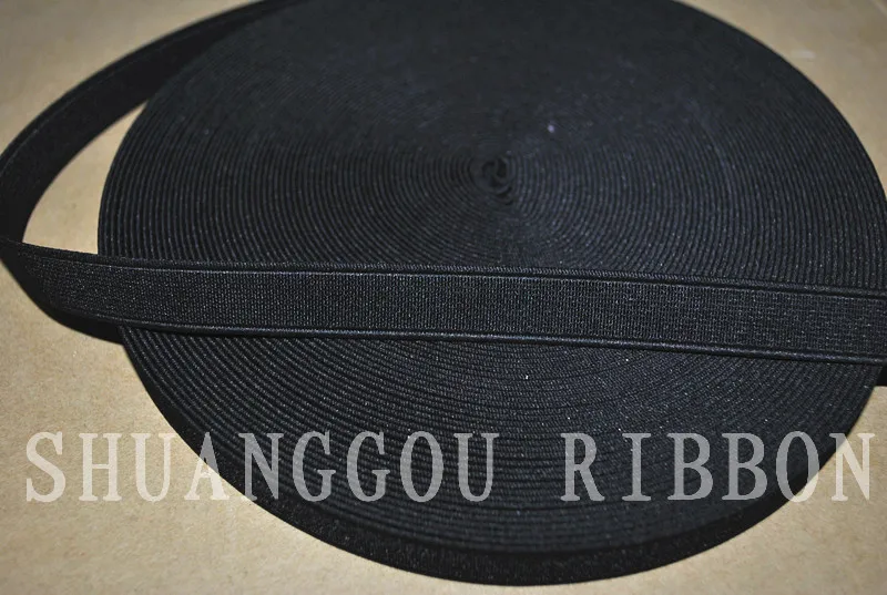 Эластичный Шнур 5/8 дюйма на 20 метров. Высокоэластичная лента для шитья. Черный |