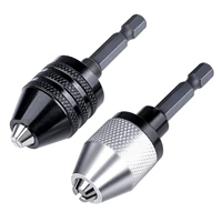 thgs 2pcs 0 3 6 5mm keyless drill chuck conversion tool keyless conversion chuck adapter14 inch hex shank drill