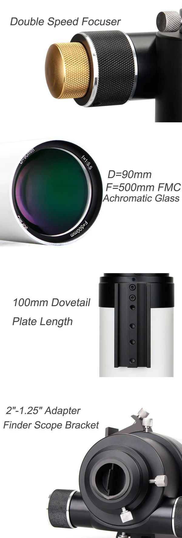 SVBONY 2 дюймов телескоп F50090 SV48 F5.5 рефрактор Профессиональный астрономический OTA астрофотографии Космос Луна с двойными линзами F9341B