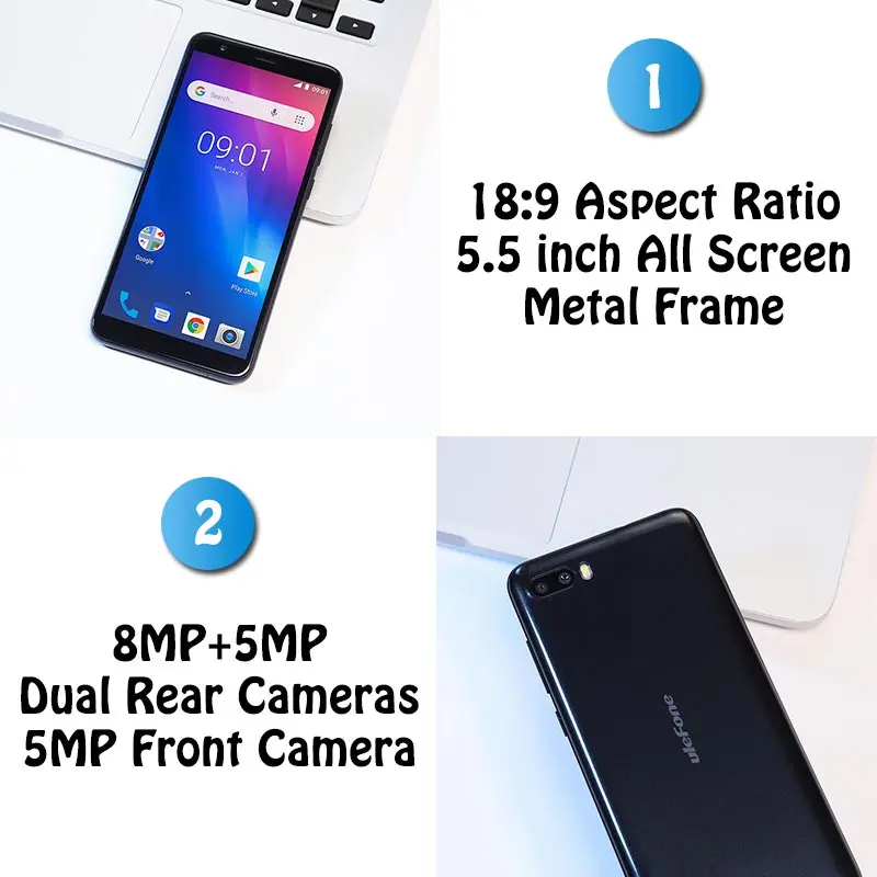 Ulefone S1 смартфон с 5 дюймовым дисплеем 18:9 Android 8 1 Мп + МП ОЗУ ГБ ПЗУ 3000 мАч 3G|Смартфоны|