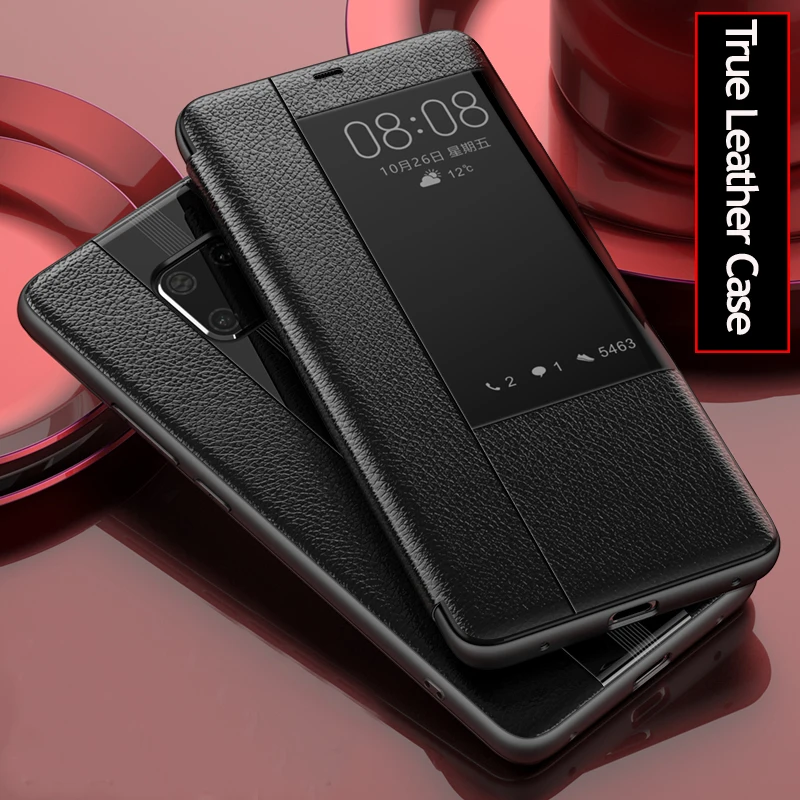 Кожаный чехол для Huawei Mate 20 Роскошные Флип кейсы из натуральной кожи Pro/ X / RS чехлы