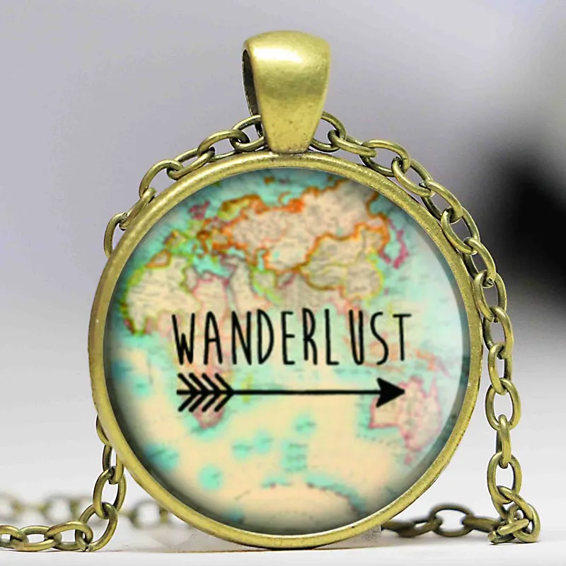1 шт. Wanderlust mapa de cosecha ошейник cristal la foto Кабошон ожерелье | Украшения и аксессуары
