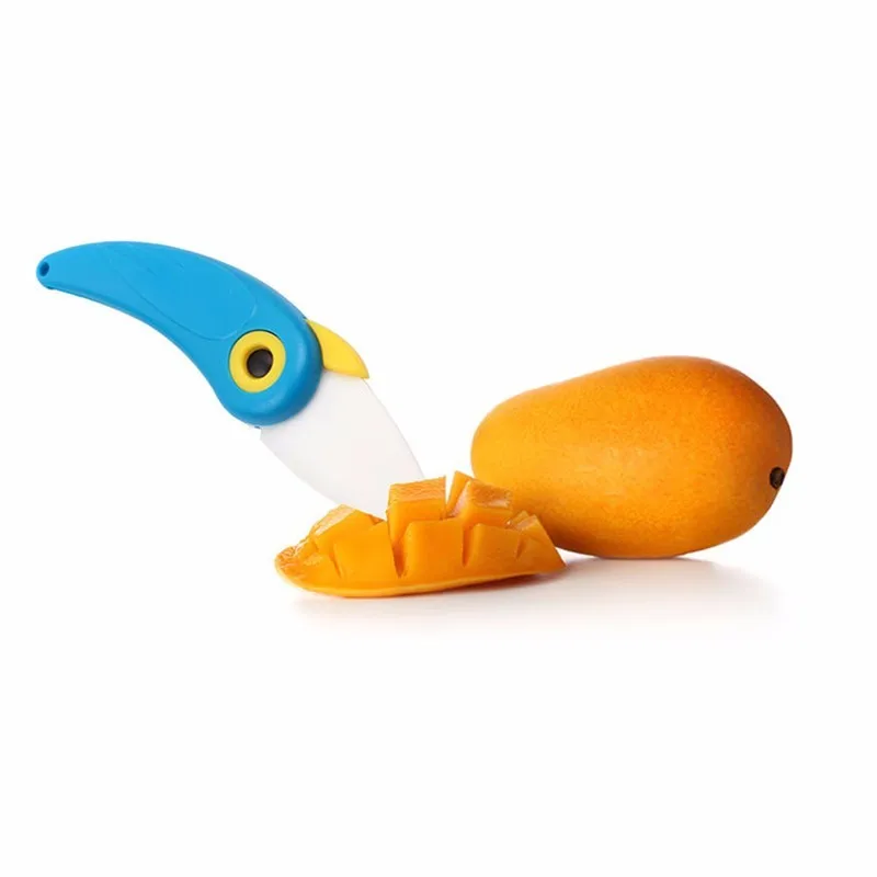 Qookiee Mini Bird Ceramic Knife Pocket Folding Fruit Paring With Colourful ABS Handle Knives Kitchen Accessories | Дом и сад
