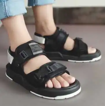 2017new летняя мода мужчины сандалии плоским пляжная обувь студентов кроссовки