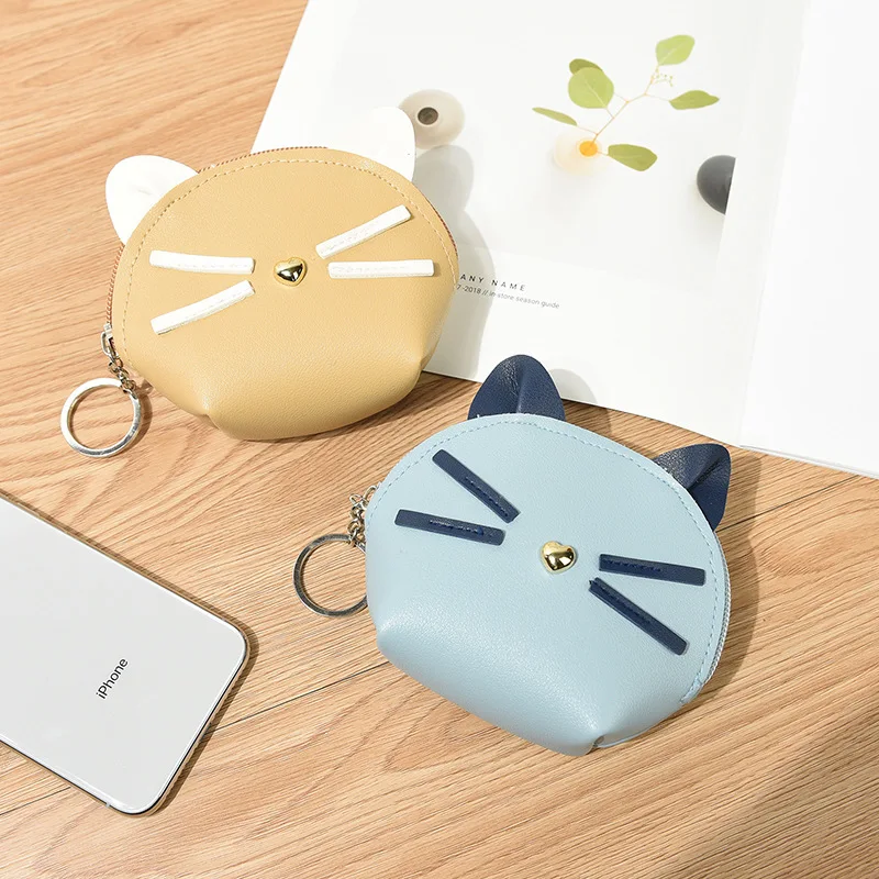 Кошельки для мелочи XZP с кошкой женские кошельки из искусственной кожи Маленький