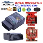 Автомобильный диагностический сканер ELM327 V1.5 с Bluetooth HH OBD2 и чипом PIC18F25K80 ELM 327 HHOBD2, поддержка нескольких языков