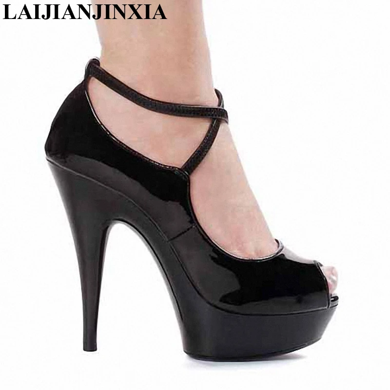 

LAIJIANJINXIA New Pumps 15CM High-Heeled Shoes Sexy Gladiator Style Ultra High Heels Dress Shoes High Heel Single Shoes
