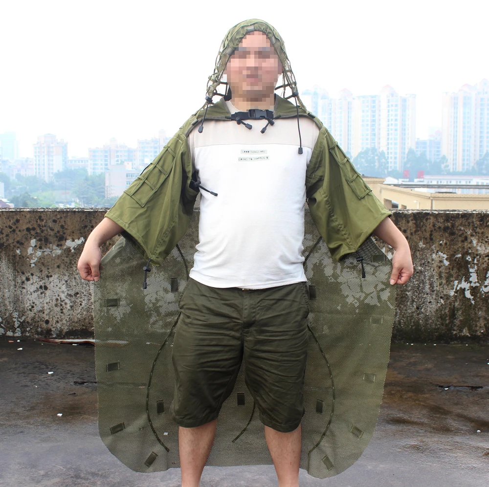 ROCOTACTICAL Ghillie накидка для Ghillie костюм капюшон съемный Снайпер ghillie Костюмы накидка для покрытия рюкзаки камуфляж винтовка обертывание