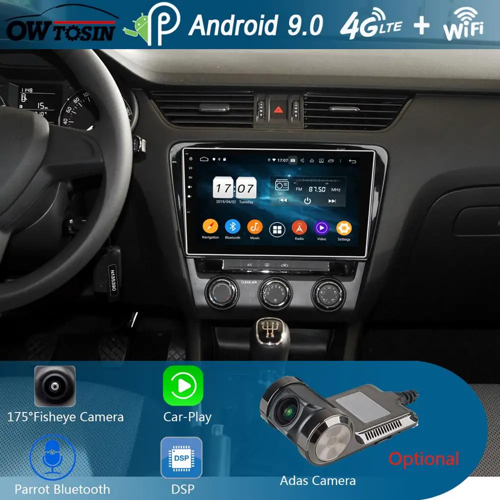 10.1&quotIPS Android 9.0 Octa Core 4G+64G Car DVD Player For Skoda Octavia 2015 2016 2017 2018 2019 Radio Stereo DSP CarPlay Parrot |