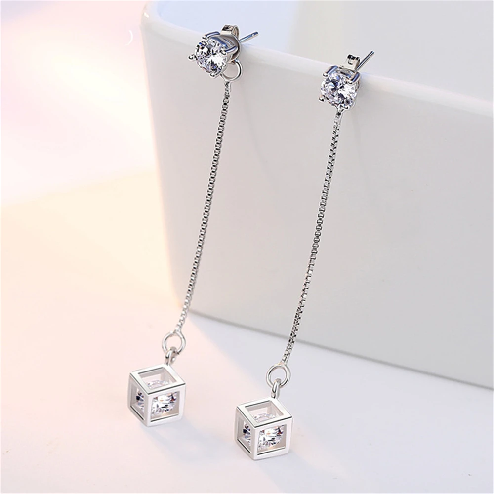 Женские серьги подвески из серебра 925 пробы|earrings long|earrings luxurydrop earrings |