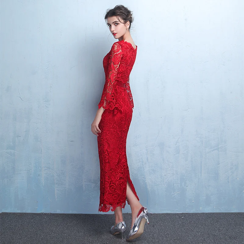 Robe De Soiree Русалка бургундское длинное вечернее платье Элегантное Длинное для