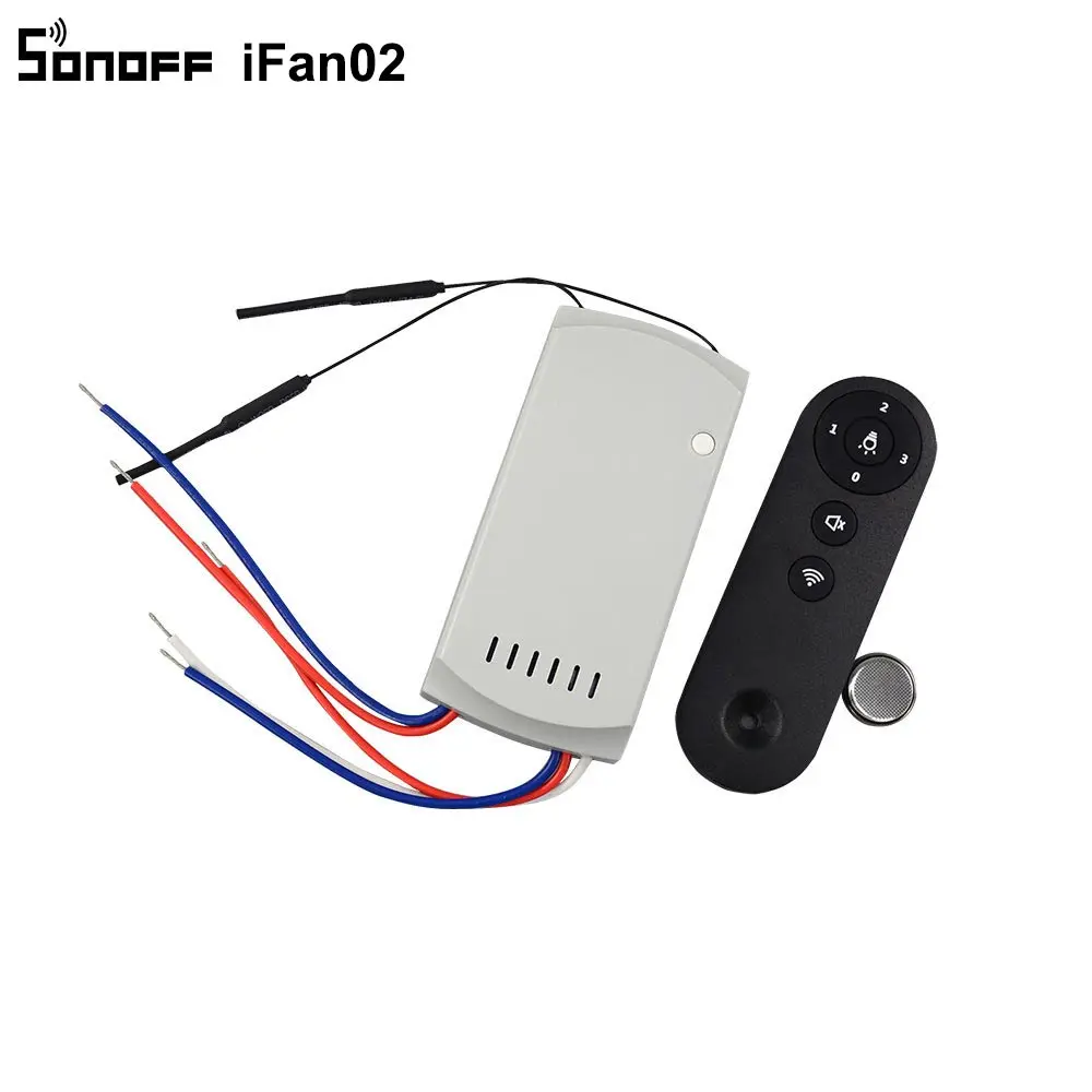 iFan02 SONOFF iFan03 умный переключатель вентилятора преобразование вентилятора в Wi-Fi умное Управление регулировка скорости вентилятора потолочный вентилятор и светильник поддержка RM433 - Цвет: iFan02