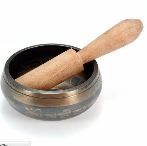 Винтажный Тибетский буддизм латунь Поющая чаша для чакры Йога Медитация