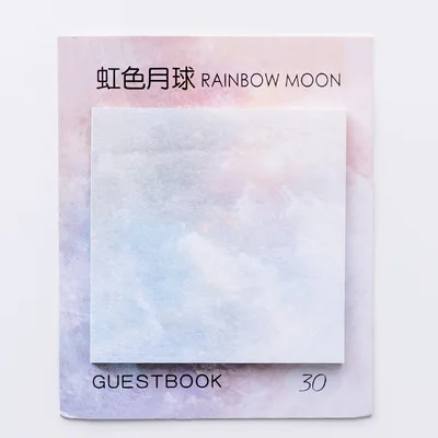 A-rainbow moon Милый кавайный креативный блокнот для заметок, блокнот для заметок, канцелярские товары, бумажные наклейки для заметок, офисные школьные принадлежности - Цвет: A-rainbow moon