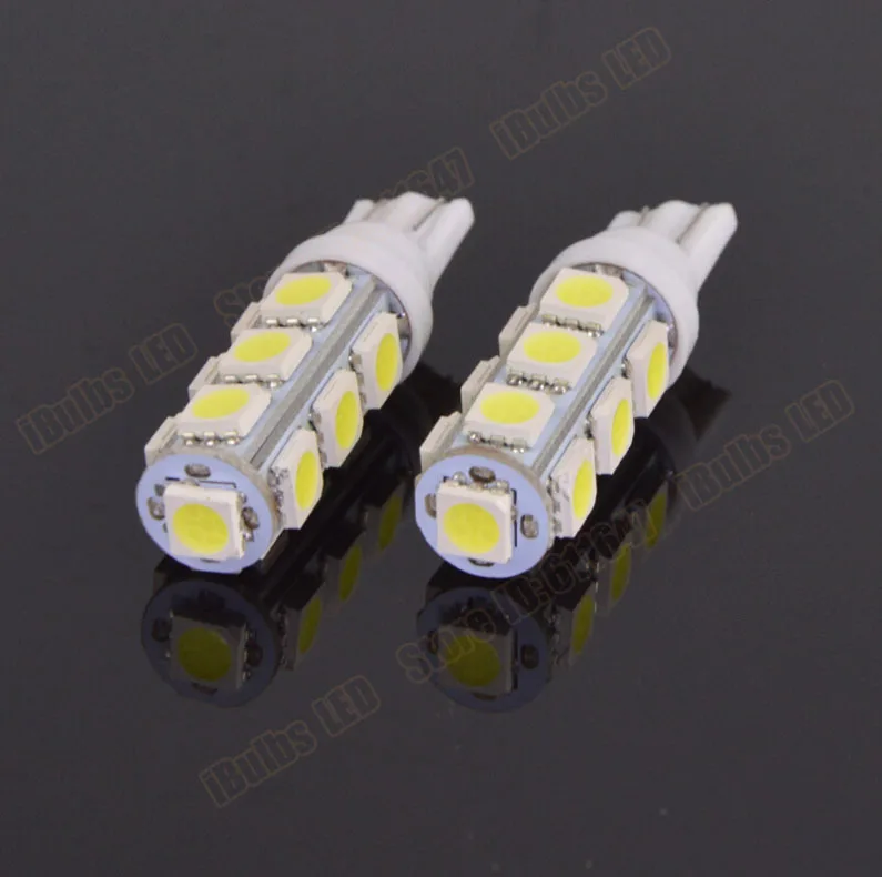 50 шт.; ; детское нижнее белье Белый T10 13 SMD светодиодный 5050 13Smd 13 светодиодный авто лампа бокового света лампы 194 168 W5W светодиодный лампы с плоским цоколем 12 V