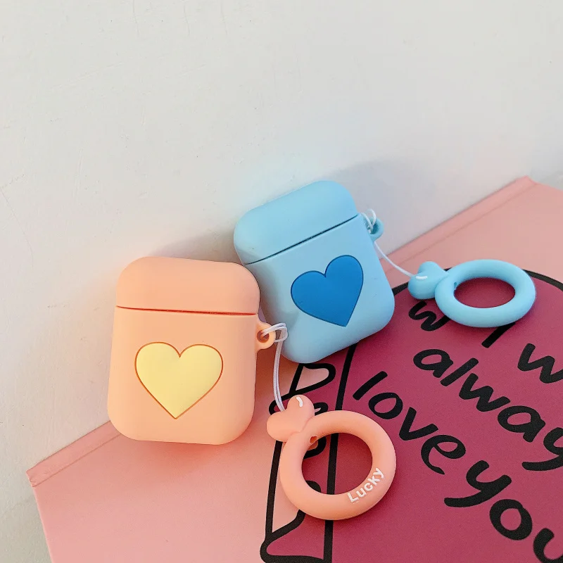 3D силиконовый Bluetooth беспроводной чехол для наушников для AirPods чехол защитный чехол с сердцем аксессуары для Apple Air pods зарядная коробка