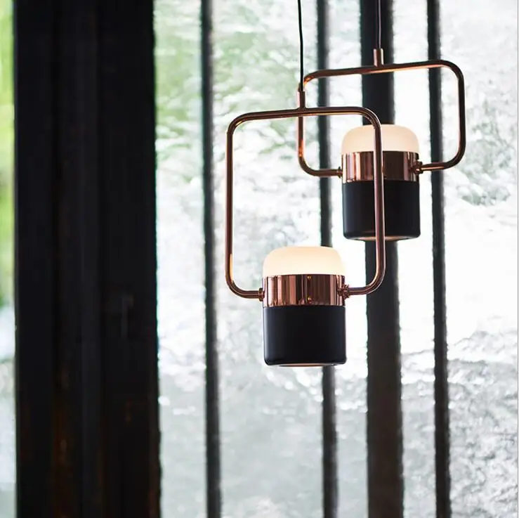 Postmodern metal plating rose gold champagne black white living room bedroom restaurant long simple chandelier led fixtur | Освещение
