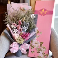Чучело Кролик Кукла мультфильм букет Коробка Букет de Mariage Рождество День святого Валентина подарки для девочек Подарки на день рождения - Цвет: 01